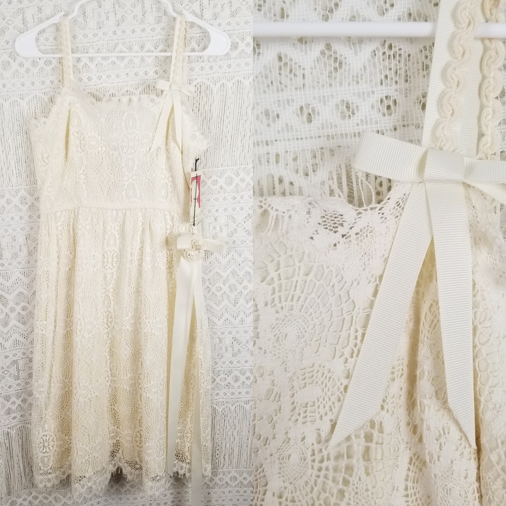 Yoana Baraschi Lace Crochet Bow Dress